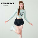 体型カバー 水着 レディース 長袖ラッシュガード 上下セット フィットネス水着 セパレート 長袖 かわいい 水着 大きいサイズ タンキニ ショートパンツ ママ水着 20代 30代 40代 50代 オトナ女子 露出控えめ 二の腕 胸パッド付き(4)