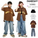ダンス衣装 セットアップ キッズダンス ヒップホップ 女の子 トップス 半袖 シャツ デニムパンツ ガールズ チアガール 演出服 キッズ ダンスウェア ジュニア...