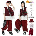 キッズ ダンス衣装 ヒップホップ 舞台衣装 シャツ 男の子 女の子 ベスト カーゴパンツ セットアップ チアガール ダンス 衣装 ステージ衣装 おしゃれ ダンス...