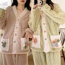 パジャマ 着ぐるみ 長袖 秋冬 パンツセット ルーム 部屋着 パジャマ レディース かわいい 暖かい 女性 秋冬 フリース 裏起毛 厚手 寝間着 ルームウェア ...