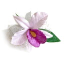 カトレアの コサージュ(ブローチピン付) 完成品 花飾り 造花 胸花 卒業式 入学式 卒園式 入園式
