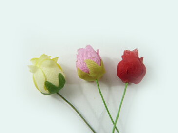アウトレット造花 素朴なコットンの豆バラ402（1本） ヘアーアクセ ラッピング ギフト 髪飾りを作る小さなフラワー 使い方を動画で紹介