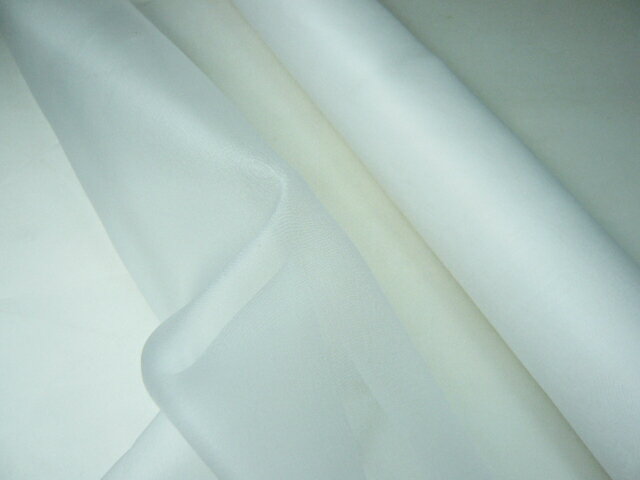 アートフラワー 造花用生地 本絹オーガンジー固糊（1m） 染色やこてあてができる糊加工