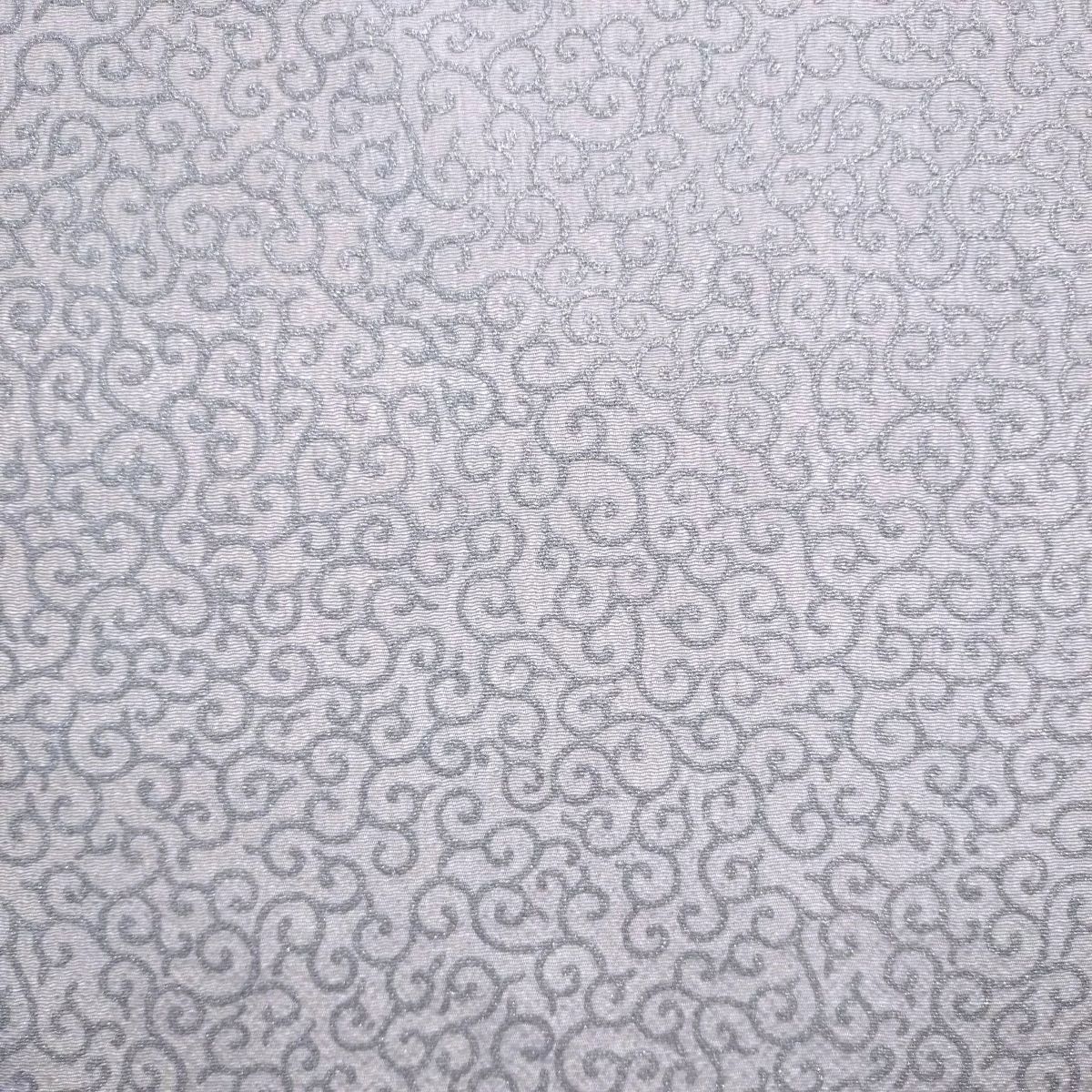 ちりめん 生地 友禅 唐草銀白GH14-銀 10cm 髪飾りやつまみ細工に 二越 レーヨン 縮緬 和風 はぎれ