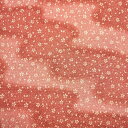 ちりめん 生地 友禅 中桜ぼかし茶 YN49/18 10cm 髪飾りやつまみ細工に 二越 レーヨン 縮緬 和風 はぎれ