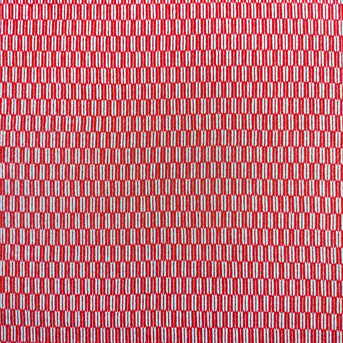 ちりめん 生地 友禅 矢羽根赤Y-072/02 10cm 髪飾りやつまみ細工に 二越 レーヨン 縮緬 和風 はぎれ