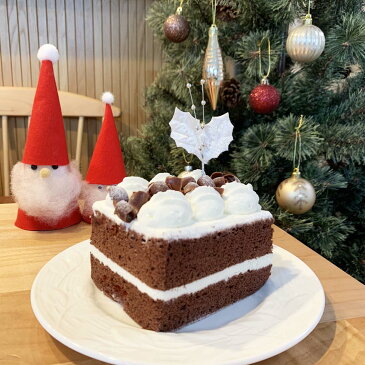 クリスマスケーキ ピック 飾り オーナメント シックなヒイラギ 白リーフ パール（1本）