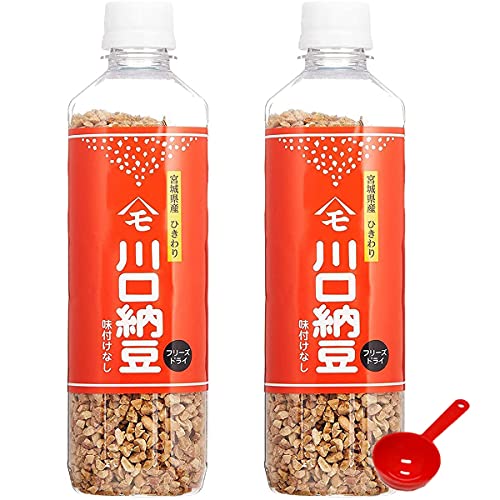 川口納豆 乾燥納豆 180g ×2個 + 計量スプーン付（15cc）セット 宮城県産大粒大豆使用 フリーズドライ ひきわり ドライ納豆 干し納豆