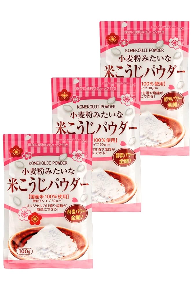 米麹 粉末 小麦粉みたいな米こうじパウダー 100g×3袋 生きた麹菌 微粒粉で発酵しやすい 国産米100%