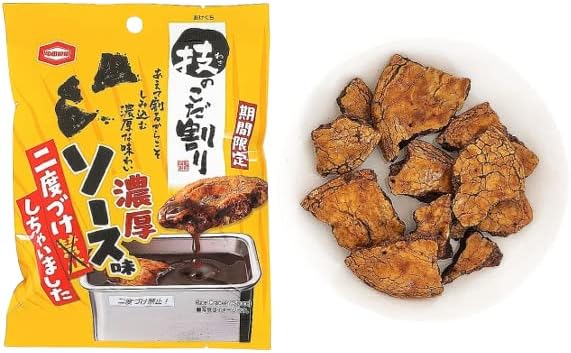 【販路限定品】亀田製菓 技のこだ割り 二度づけ濃厚ソース味 40g×10袋のサムネイル