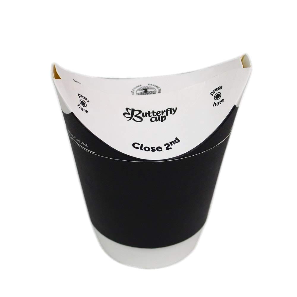 紙コップ バタフライカップ 8オンス(約250ml) ホットダブル ブラック 25個