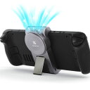BINBOKPLAY V1 冷却用スチームデッキファン、CPU用スチームデッキクーラー スチームデッキアクセサリー用スチームデッキドック機能付き、排気冷却システム、LEDインジケーター、充電式USBポート。(2)