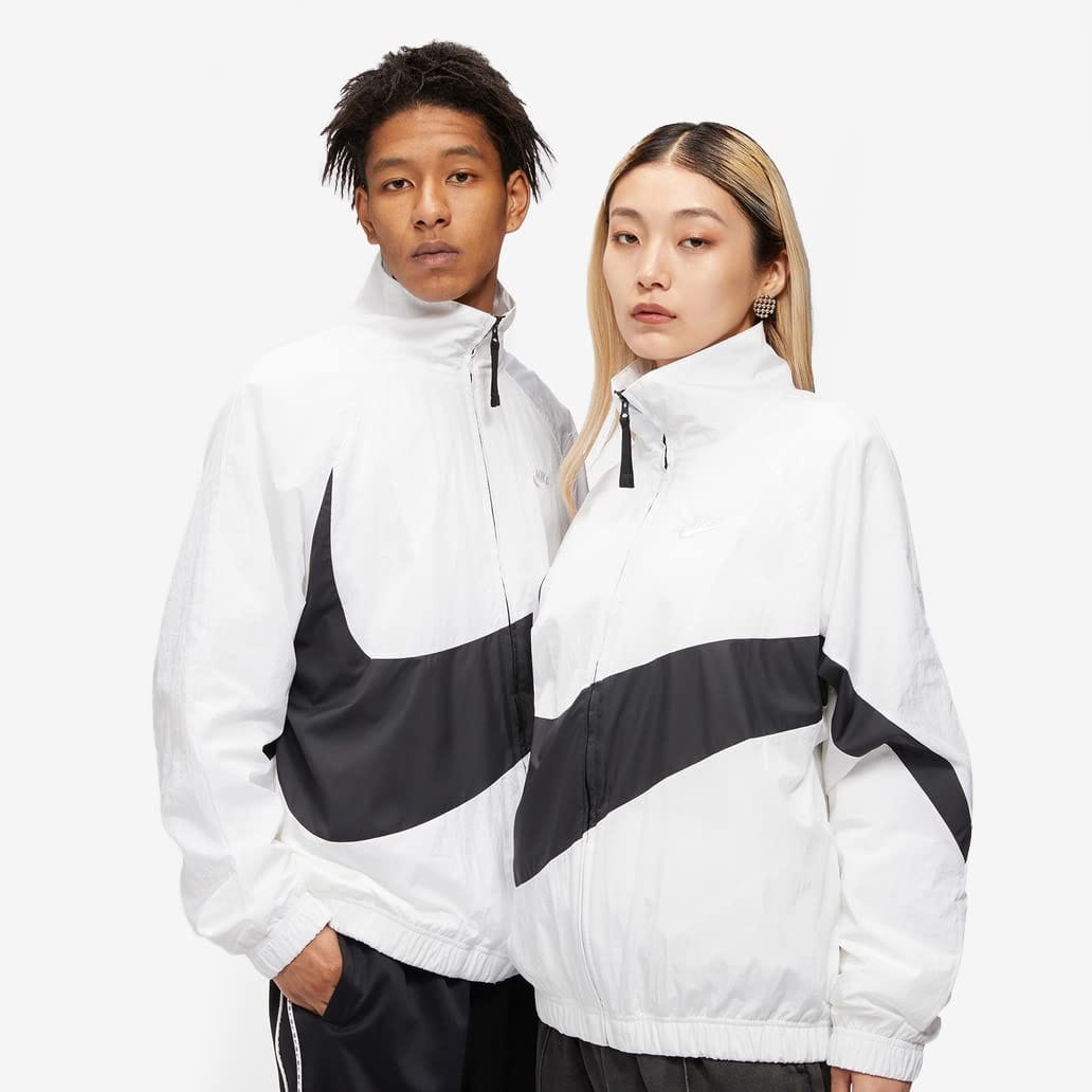 NIKE(ナイキ) メンズ ウーブン ジャケット ビッグスウッシュ ナイロン トップス HRB STMT ステイトメント スポーツウェア ストリート ホワイト/ブラック AR3133-100 国内正規品