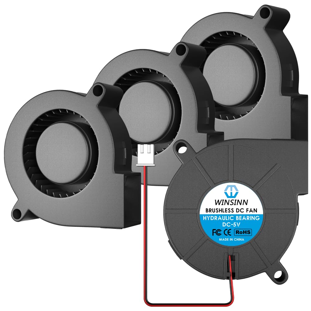 WINSINN ファン 50mm 送風機 小型 5015 5V DC クーラー 5cm 50x15mm ミニ 扇風機 強力 3Dプリンター用