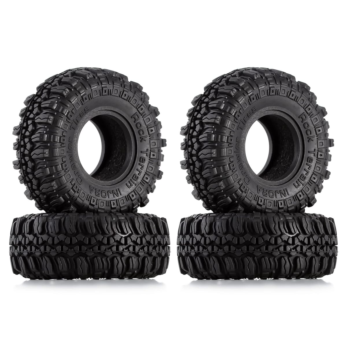 INJORA 1.0 タイヤ ソフトラバー クローラー ホイール タイヤ 1/18 TRX4M SCX24 グラディエーター ブロンコ C10 JLU デッドボルト B17 軸 1/24 1/18 追跡車、4点、T1005のサムネイル