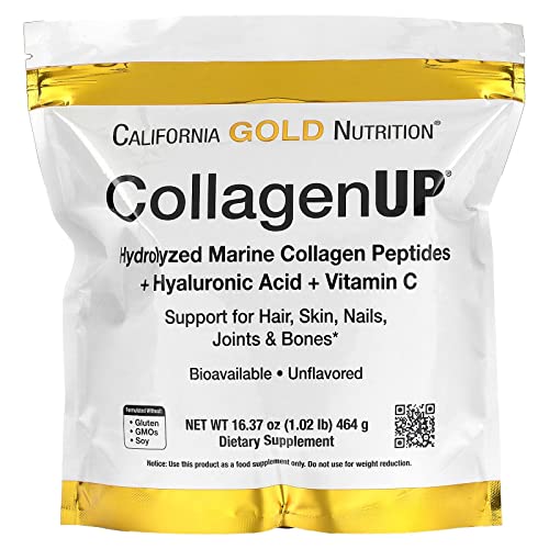 California Gold Nutrition, CollagenUP（コラーゲンアップ）、海洋性加水分解コラーゲン＋ヒアルロン酸＋ビタミンC、プレーン、464g（..