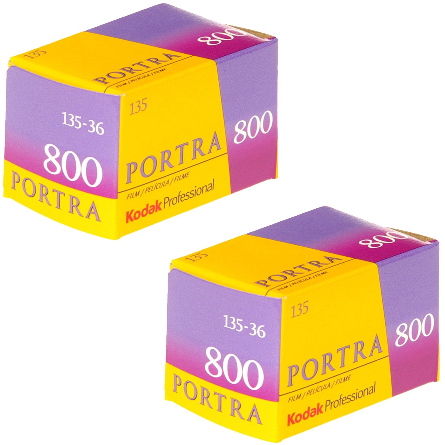 Pack of 2 Kodak 145 1855 Professional Portra 800 Color Negative Film (ISO 800) 35mm 36 Exposures