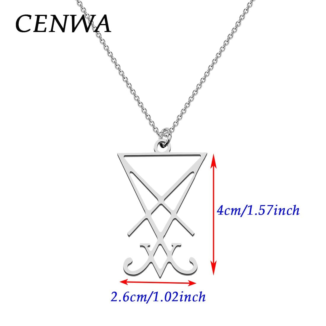 CENWA ルシファーの紋章 ペンダント 悪魔のシンボル ステンレススチール サタンの紋章 ネックレス アルケミーシンボル ギフト