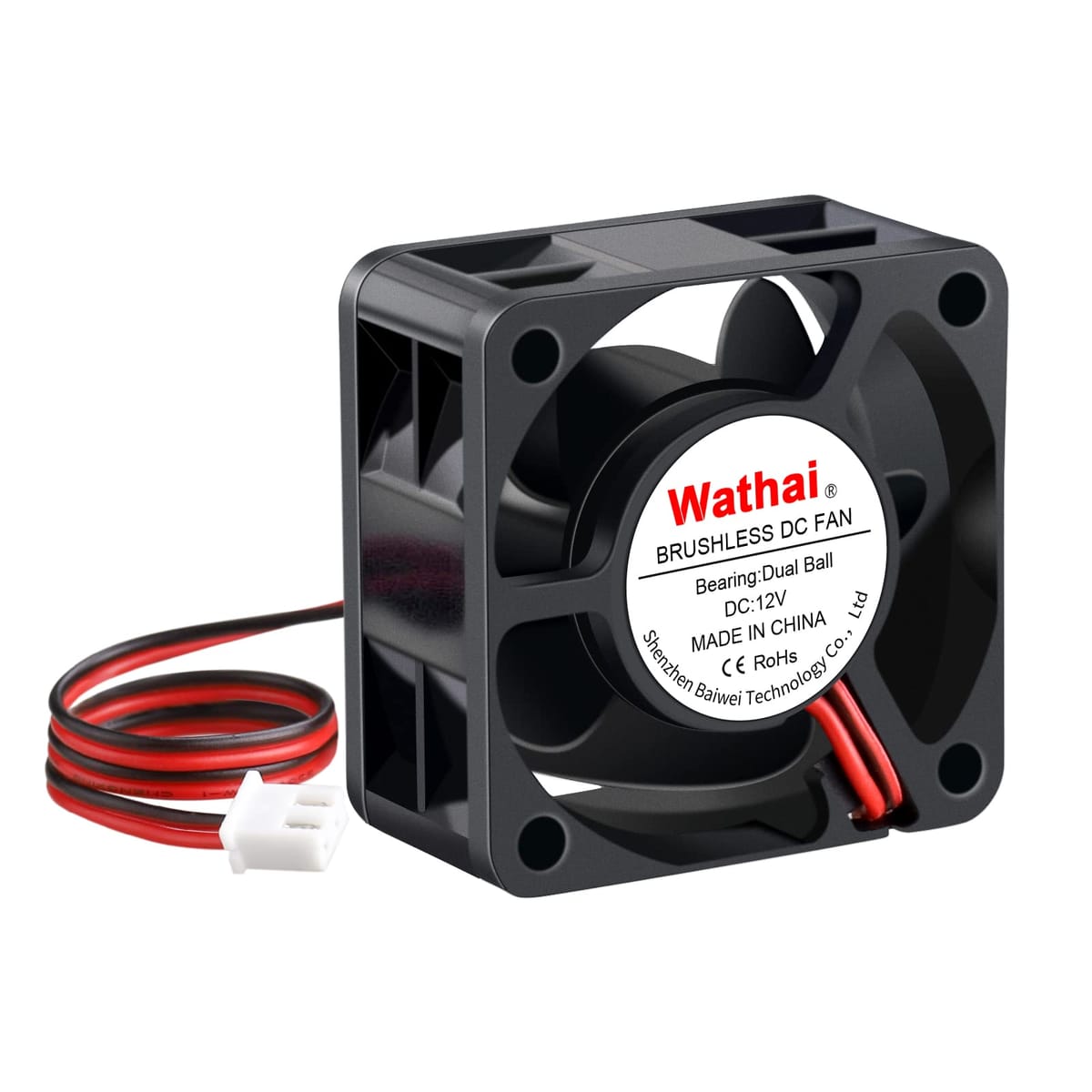 Wathai 40mm x 20mm 12V デュアルボールベアリングDCブラシレス冷却ファン 12ボルト PSU交換用 DIY 小型電子機器冷却