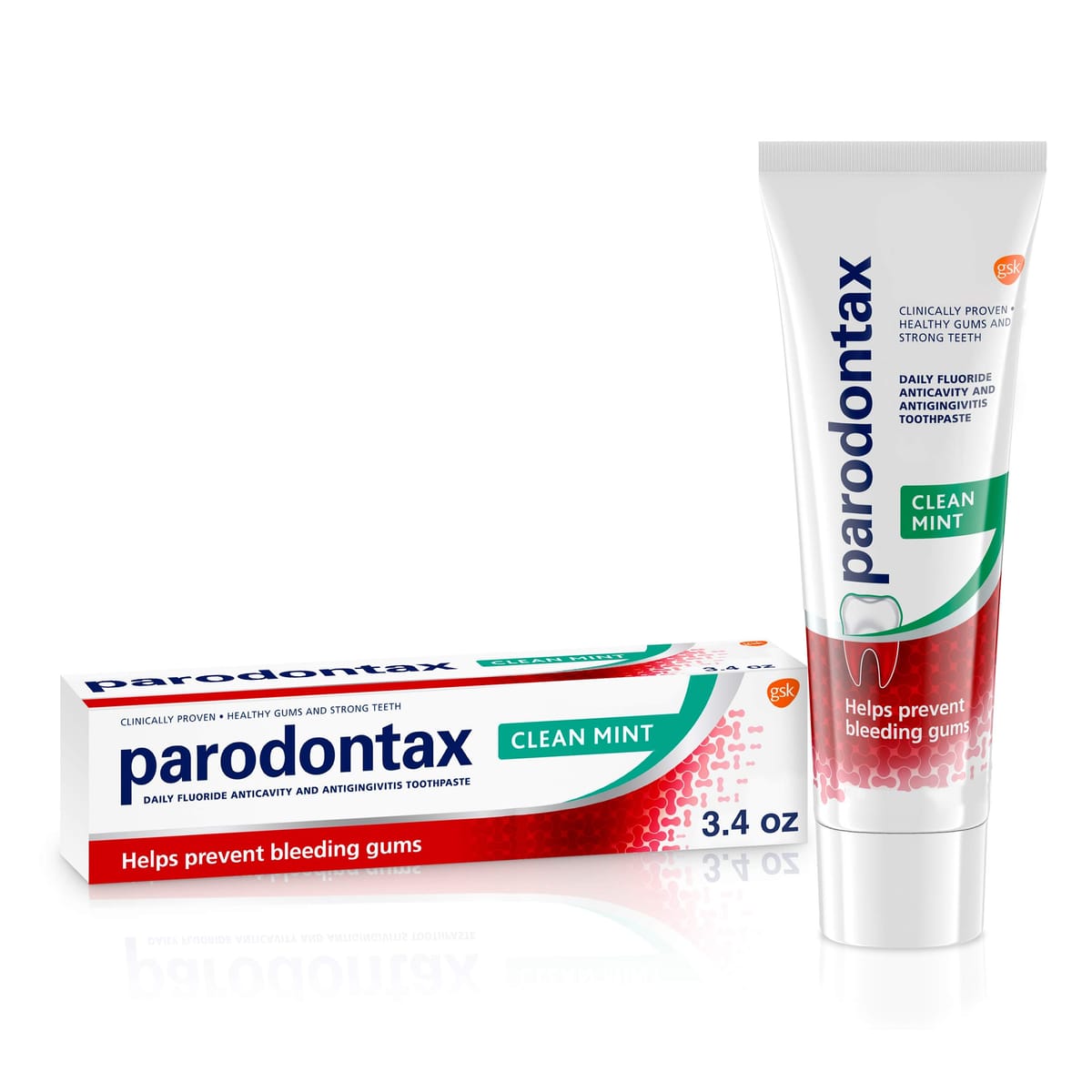 Parodontax ゴムおよび歯肉炎の歯磨き粉クリーンミント、3.4オンスの出血 1本 (x 1)