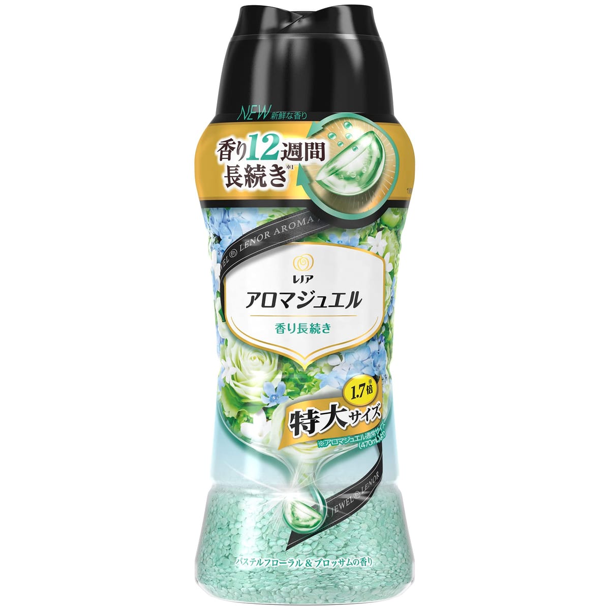 レノア ハピネス アロマジュエル 香り付け専用ビーズ ヘビロテ服も新鮮な香り長続き パステルフローラル&ブロッサム 本体 特大 1.7倍(805mL)