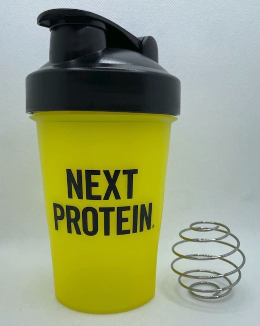 NEXT PROTEIN プロテイン シェイカー 400ml (ステンレスボール付き) (Yellow)