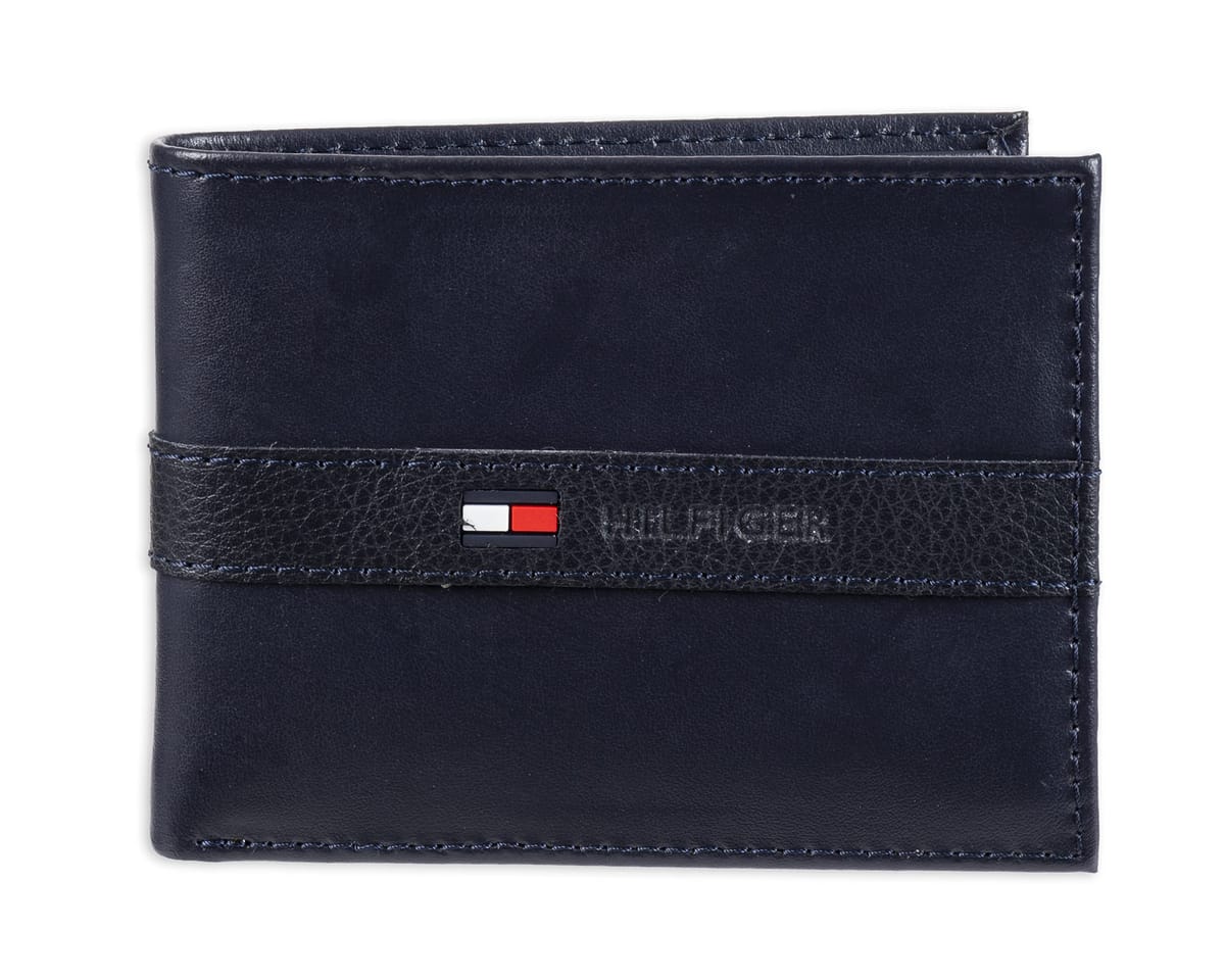 Tommy Hilfiger ȥߡեե    Men's Leather Ranger Passcase Wallet (Navy)