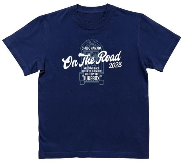 浜田省吾 （はまだしょうご）ON THE ROAD 2023 グッズ Tシャツ インディゴ (XL)