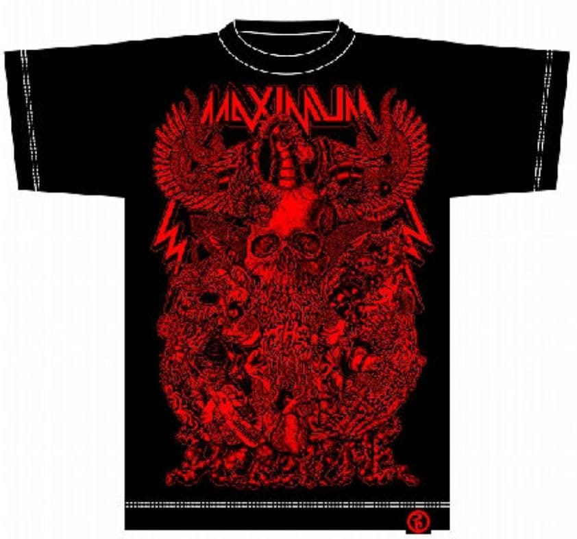 マキシマムザホルモン オフィシャルグッズ 2014年 毒髑髏 (どくどくろ) Tシャツ『M』（赤）