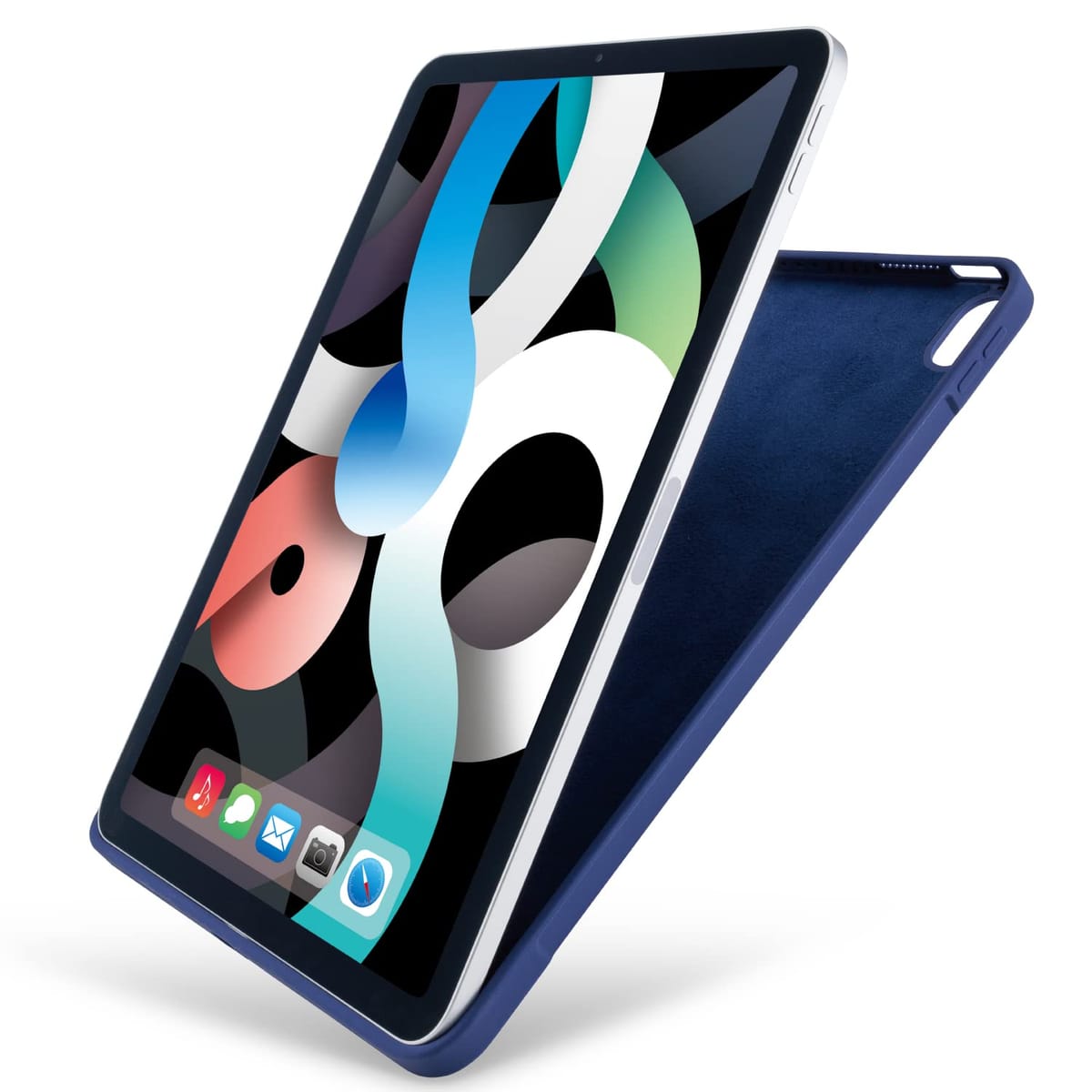 エレコム iPad Air 10.9 第5/4世代 (2022/2020年) ケース シリコン ハイブリッドケース ネイビー TB-A21MSCHNV