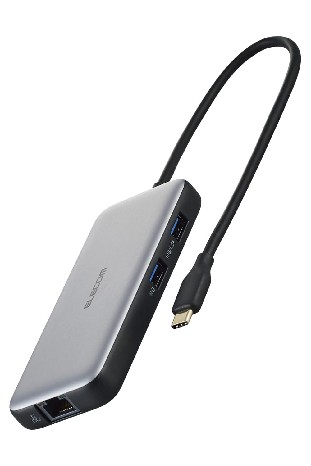 エレコム USB Type-C ハブ ドッキングステーション USB PD 100W対応 USB 10Gbps×2 4K60Hz HDMI×1 充電用USB-C×1 データ転送用USB-C×1 LANポート WindowsMac iPad シルバー DS