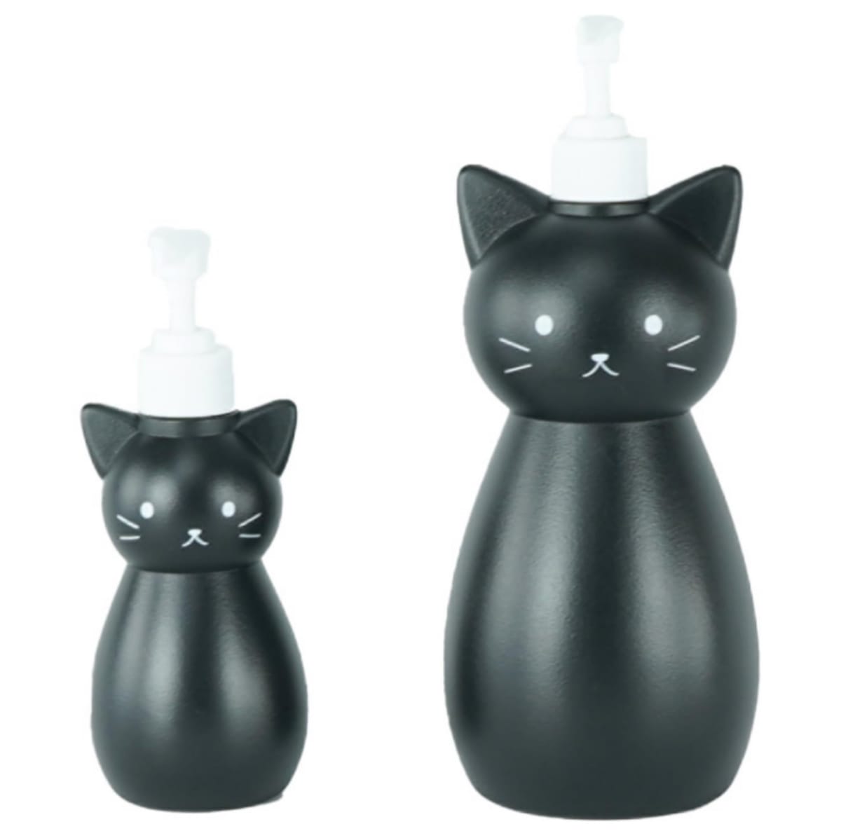 Hashy ネコのディスペンサー ブラック ( Sサイズ + Lサイズ ) 黒猫 ペアボトル × 2種セット シャンプー トリートメント ハンドソープ 洗剤 ア...