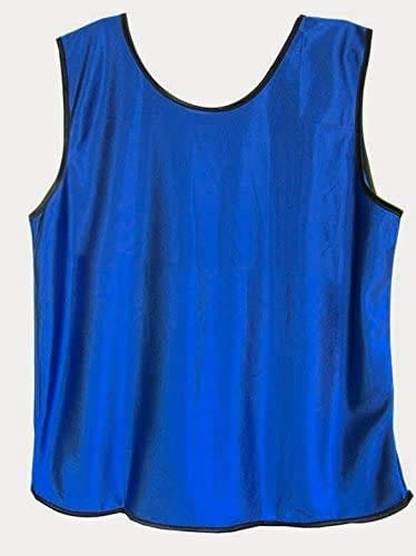 [NET-O] 軽量速乾 ビブス 大人 用 無地 5枚＋ 持ち運びに便利なポーチセット サッカー フットサル バスケ 陸上 運動会 スポーツ イベント 6カラー（濃い青）