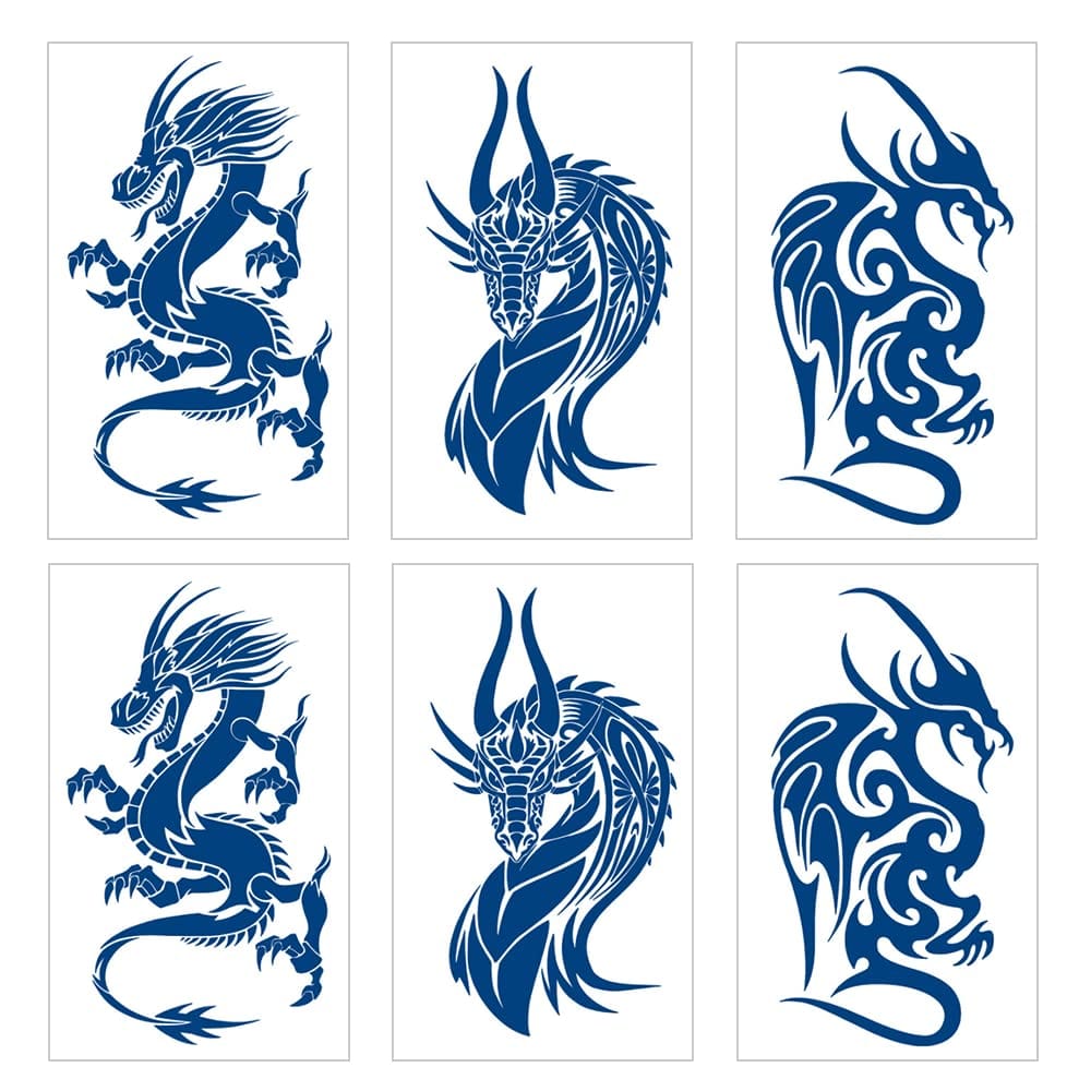 isla&bolso ジャグアタトゥー タトゥーシール リアル 長持ち 大判 刺青 メンズ 6枚セット (デザイン5)