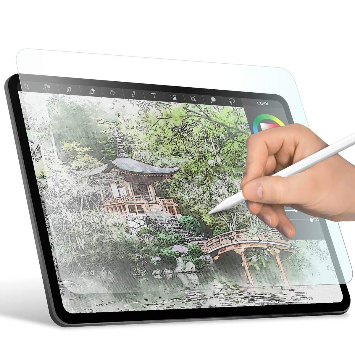 エレコム iPad Pro 12.9インチ 第6/5/4/3世代 (2022/2021/2020/2018年) 保護フィルム ペーパーテクスチャ 紙のような描き心地 ケント紙タイプ 反射防止 TB-A21PLFLAPLL