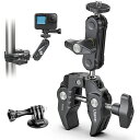 ULANZI スーパークランプカメラクランプマウントモニター 360°ボールヘッドマジックアーム ダブルボールヘッドアダプター 1/4インチ-20&3/8インチ-16スレッド付き Canon Nikon DSLRカメラ/Gopro/LEDライト/Roni