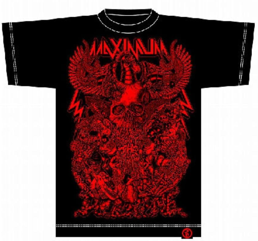 マキシマムザホルモン オフィシャルグッズ 2014年 毒髑髏 (どくどくろ) Tシャツ『XL』（赤）