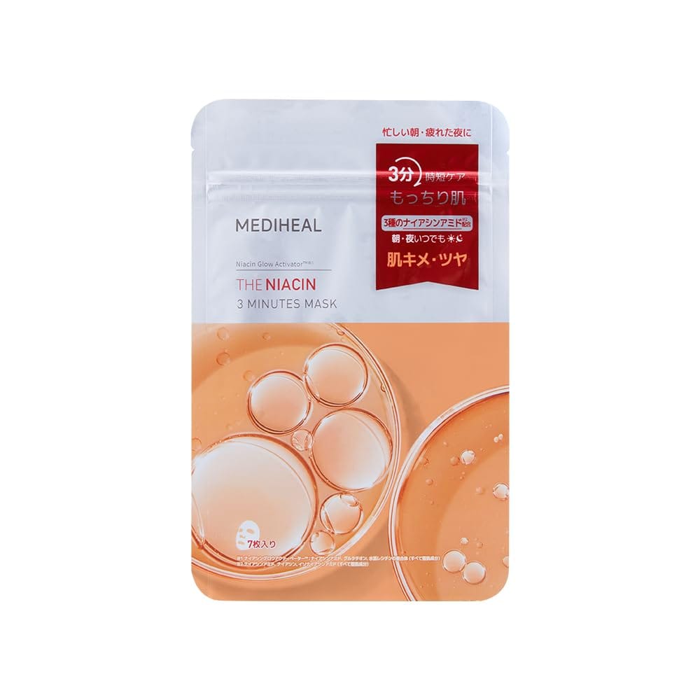 【正規品】MEDIHEAL(メディヒール) ザ・ナイアシン3ミニッツマスク 7枚(エッセンス135ml)3分でケア完了。のサムネイル