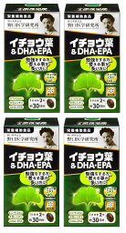 野口医学研究所 イチョウ葉＆DHA・EPA 60粒（約30日分） 4個 栄養補助食品 オリジナル賞味期限シール付 セット