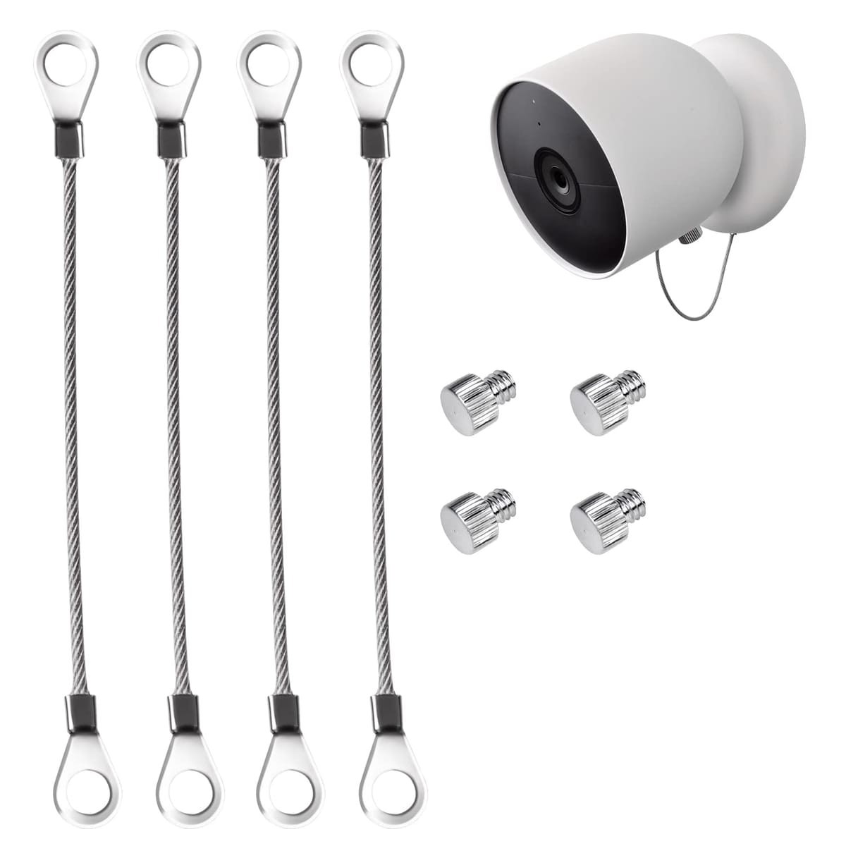 StartVision 落下防止と盗難防止セキュリティチェーン Google Nest Cam用 (電池) カメラをしっかり保護 (カメラは含まれません) (4個)