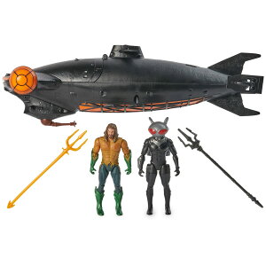 アクアマンDCコミックス vs ブラックマンタバトルセット 4インチ アクションフィギュア ライト&サウンド付き コレクタブルスーパーヒーローキッズおもちゃ 男の子と女の子向け