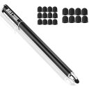 Metro タッチペン スタイラスペン タブレット touch pen iPad iPhone Android 高感度 スマートフォン スタイラス スマホペン 軽量 touch ペン 細/太両側使る 交換用ペン先 仕事 学習 stylus pen(ブラッ(2)
