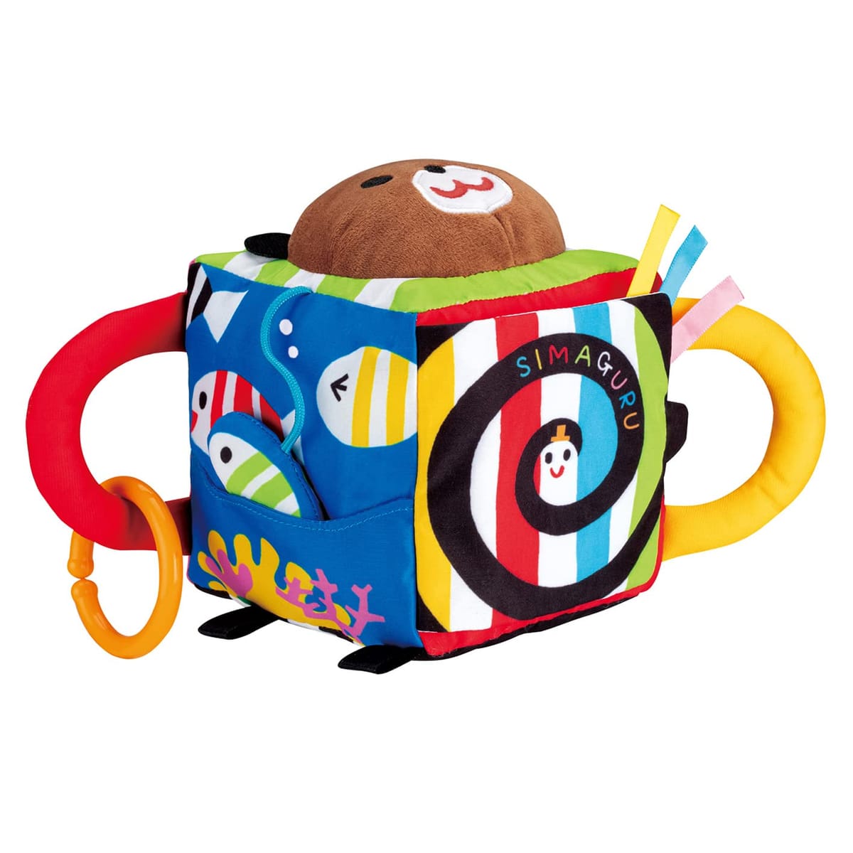 ジョイパレット(JOYPALETTE) しましまぐるぐる あそびいっぱい! おでかけふわふわキューブ 12 x 22 x 15 cm 生地