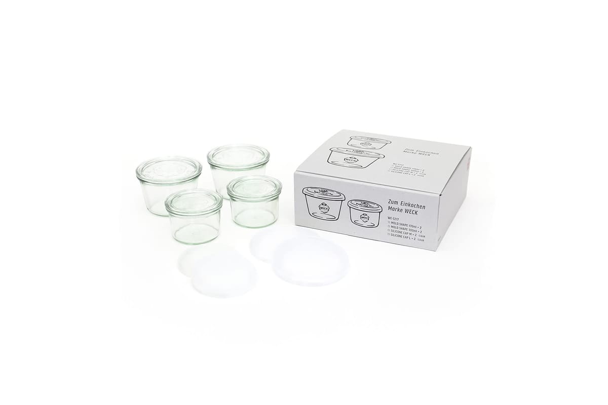 WECK(ウェック) GIFTBOX(MOLD 170mlx2/MOLD 300mlx2/SILICONE CAP Clear Mx2 /SILICONE CAP Clear Lx2 SET)WE-S217