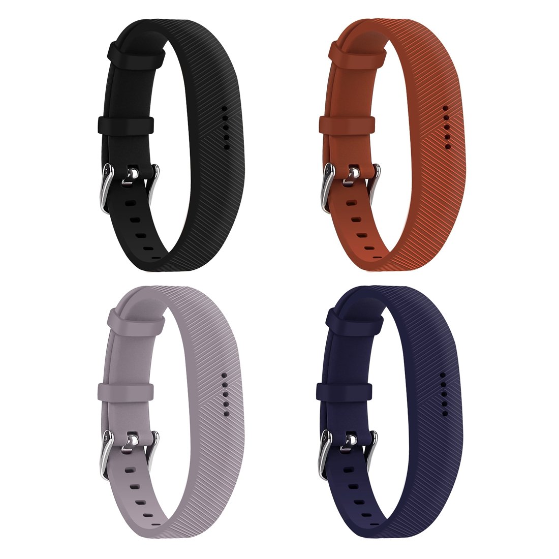 Huadea Fitbit Flex 2用バンド 腕時計バックル付き 快適なソフトシリコンリストバンド 調節可能なスポーツストラップ Fitbit Flex 2フィットネストラッカー(4個パック)