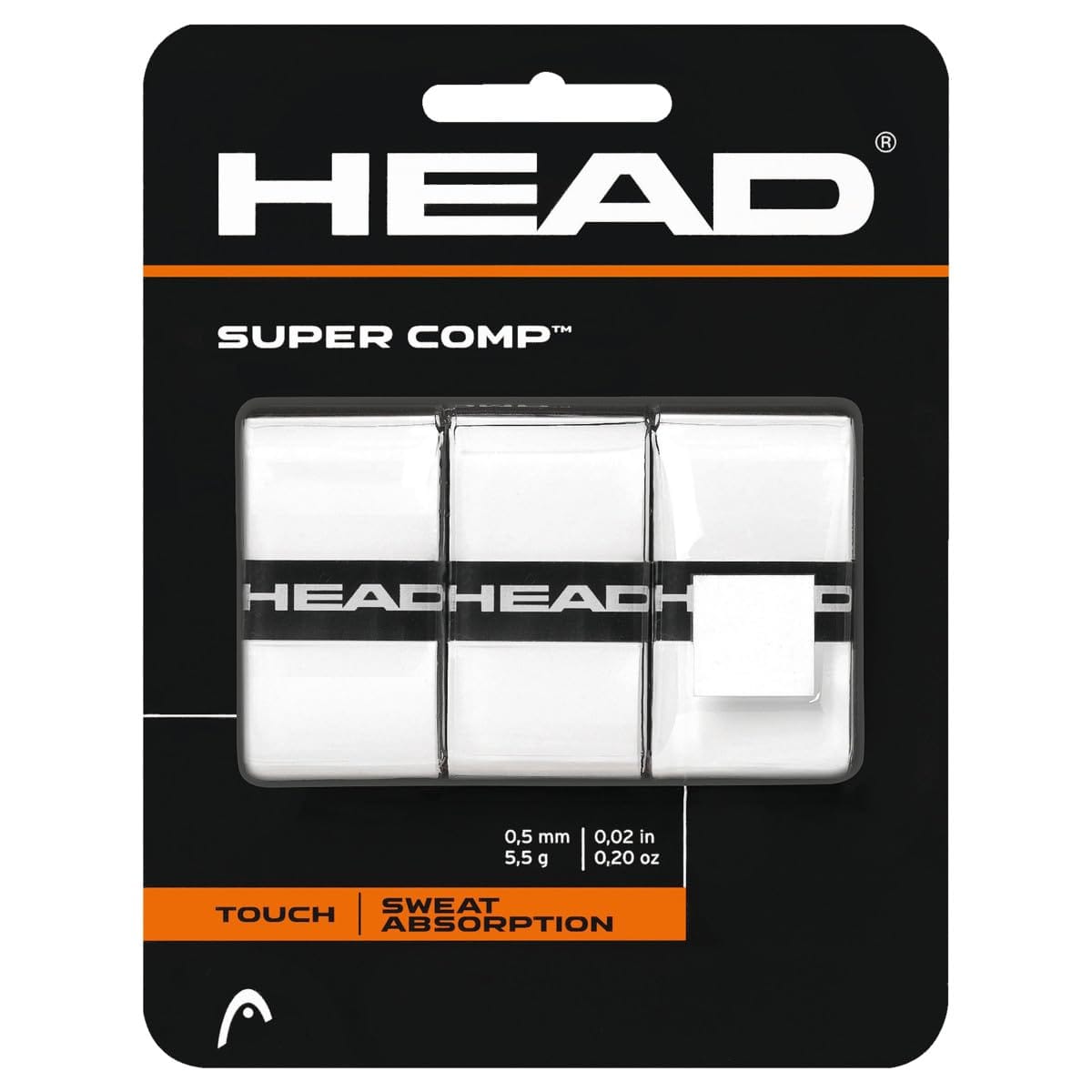 HEAD スーパーコンプ ラケット オーバーグリップ - テニスラケット グリップテープ - 3個パック