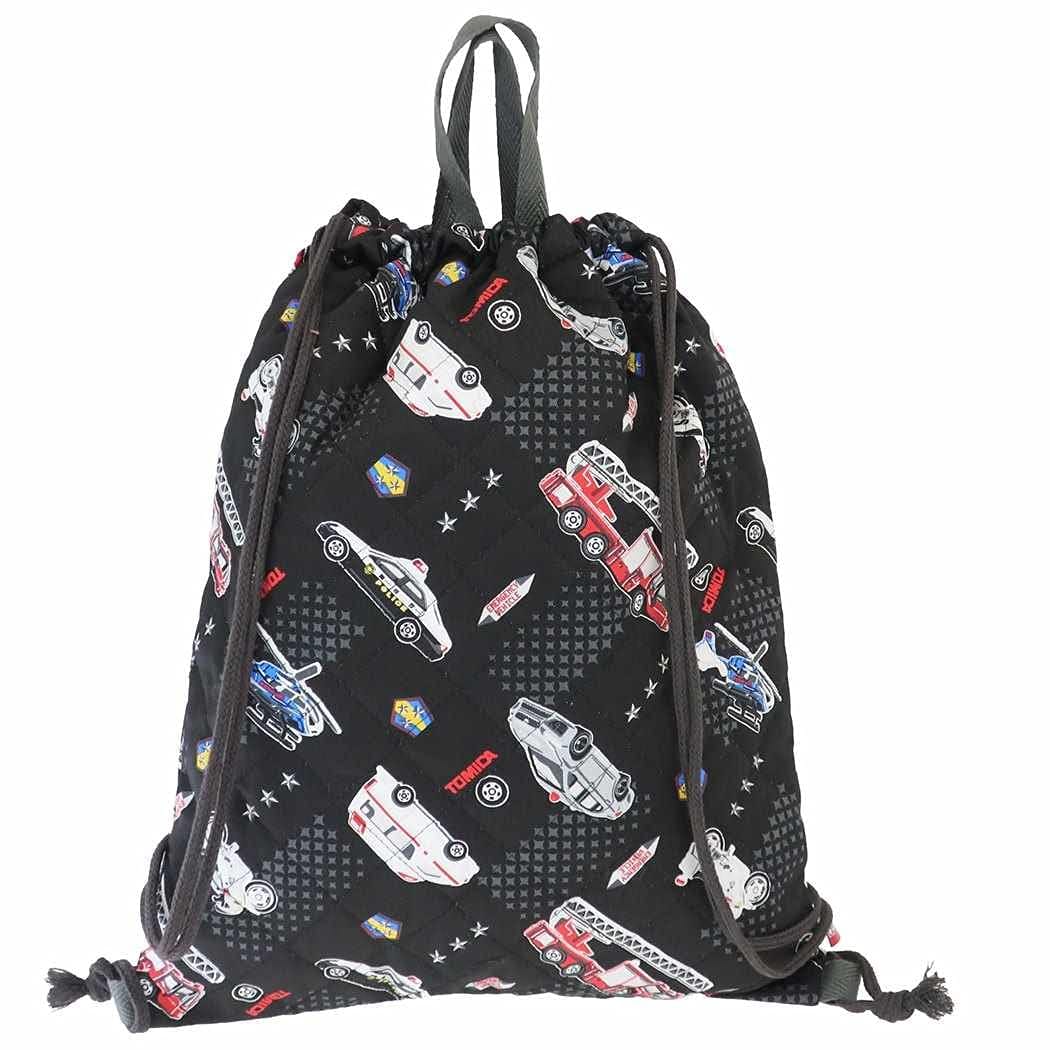 トミカ[体操服かばん]キルト ナップサック/クロ TOMICA