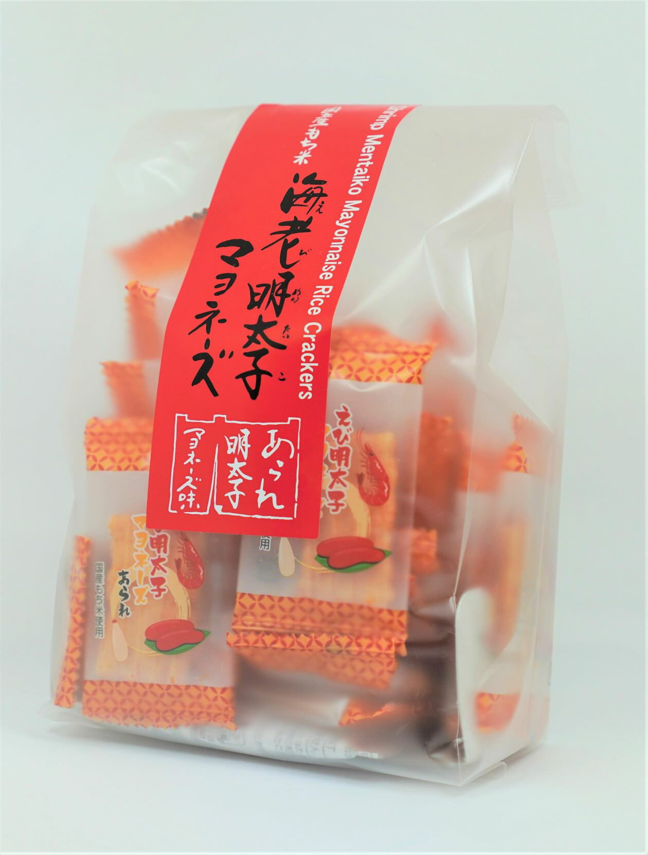 【森白製菓】海老明太子あられ53g ×12袋　送料無料 おかき せんべい おつまみ 珍味 個包装 おやつ お酒のおとも 宴会 パーティー 忘年会 納会 ※沖縄・離島お届け不可