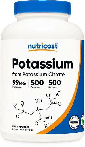Nutricost クエン酸 カリウム 99mg 500 カプセル 非GMO グルテンフリー Nutricost クエン酸 カリウム 99mg 500 カプセル 非GMO グルテンフリー