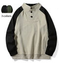 ポロシャツ メンズ プルオーバー トップス カジュアルポロシャツ 長袖 切り替え柄 Polo shirt ジャージポロシャツ 厚手 上着 ゴルフウェア 春 秋物...